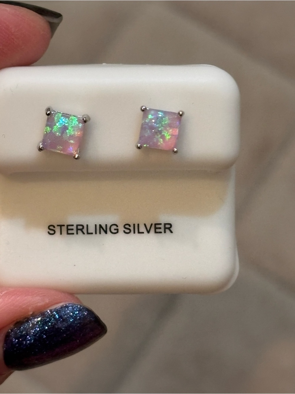 Pink Fire Opal Sterling Silver Studs